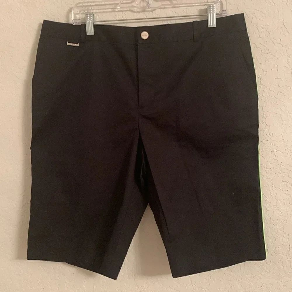 L-RL Lauren Active Cotton Black Lemon Women’s Shorts Size 14